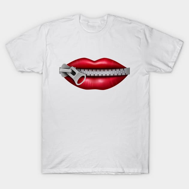 Mouth Shape with Zipper T-Shirt by andreperez87